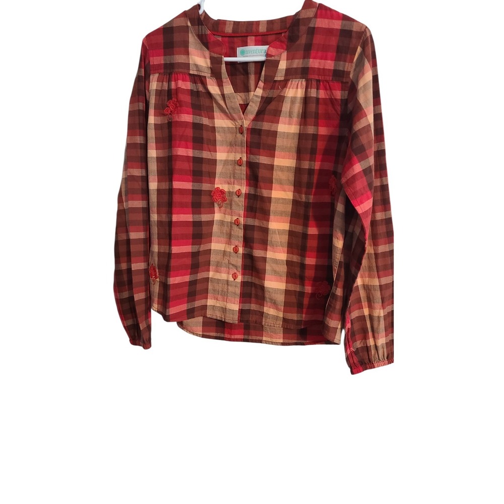 Aventura Clothing Collared Shirt Autumn Colors‎ Organic Cotton NWOT Size S